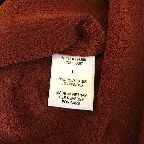 NWT: Burnt Orange Keyhole Blouse w/ Sparkle Charm - Picture 11 of 16